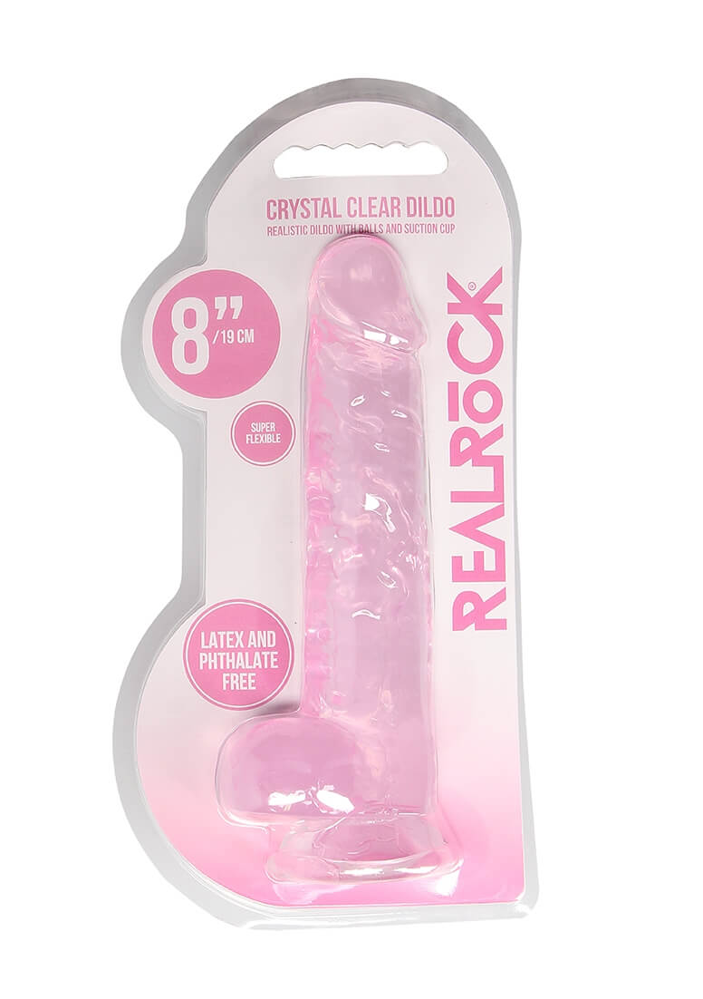 REALROCK - áttetsző élethű dildó - pink (19 cm) kép