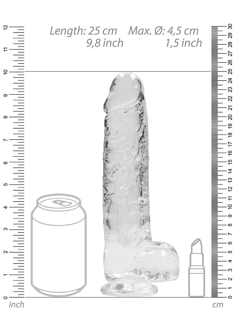 REALROCK - áttetsző élethű dildó - víztiszta (22 cm) Dildók (nem rezgő) kép