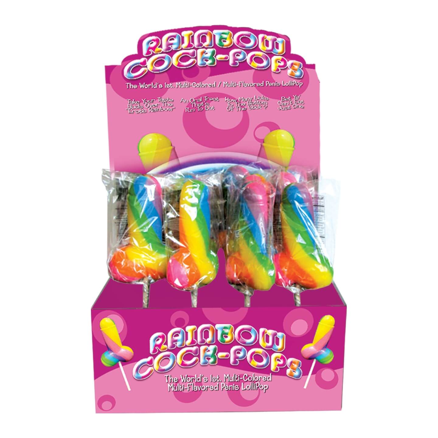 Rainbow Cock Pop - színes péniszes nyalóka (85g) - gyümölcsös kép