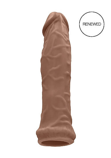 RealRock Penis Sleeve 6 - péniszköpeny (17 cm) - sötét natúr kép