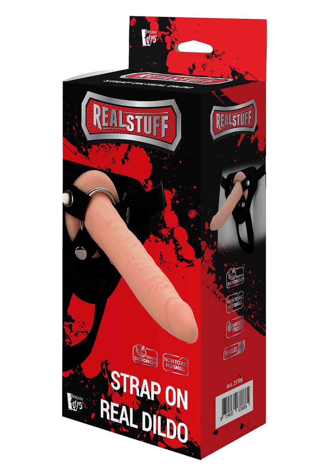 RealStuff Strap-On - keskeny, felcsatolható dildó (natúr) kép