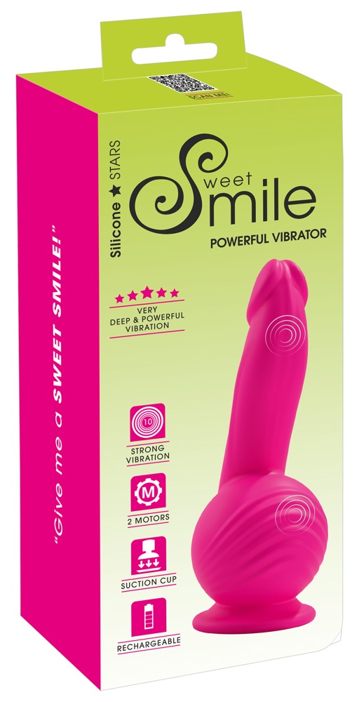 SMILE Powerful - akkus, 2 motoros tapadótalpas vibrátor (pink) kép