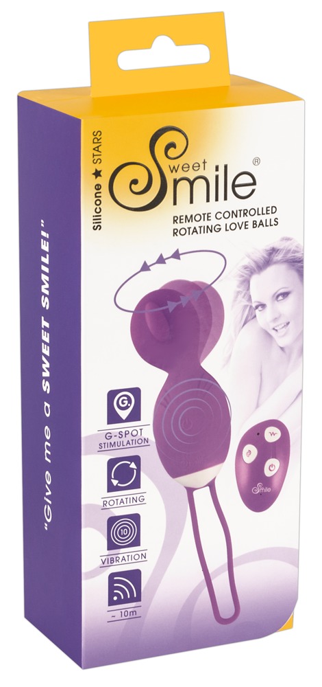 SMILE Rotating Love Ball - akkus, rádiós, forgó vibrációs tojás (lila) kép