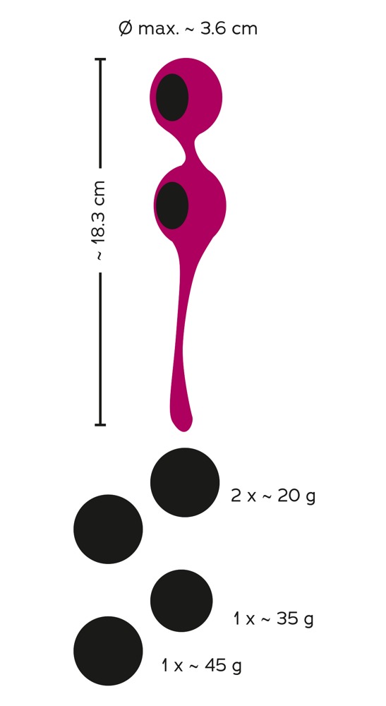 SMILE - variálható gésagolyó szett (piros) Kéjgolyók, tojás vibrátorok kép
