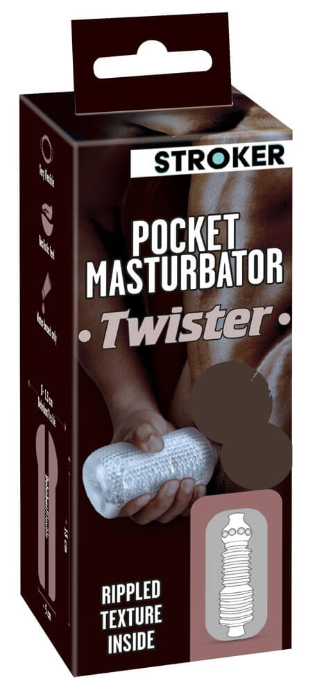 STROKER Twister - műpopsi maszturbátor (áttetsző) kép