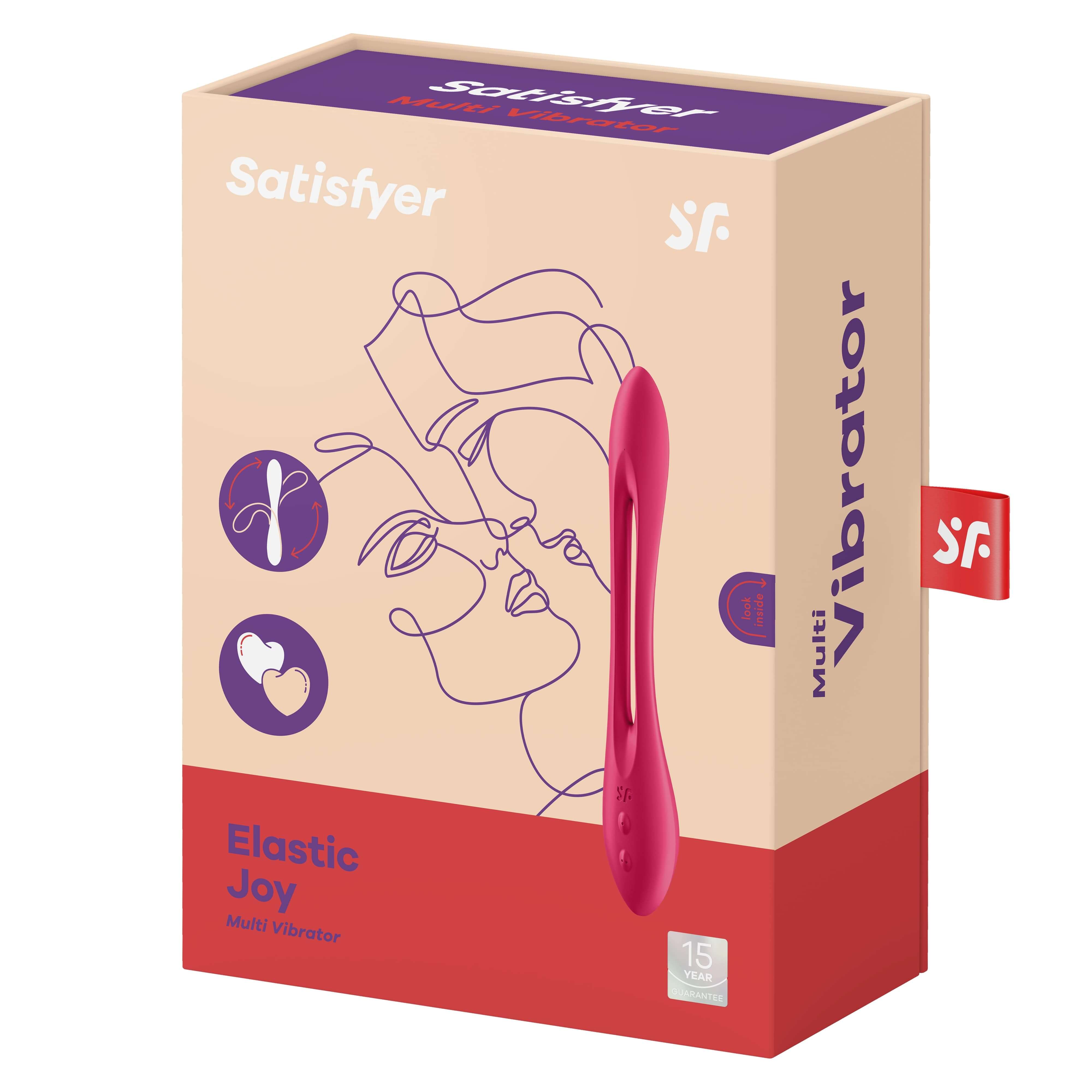 Satisfyer Elastic Joy - akkus, flexibilis párvibrátor (piros) Vibrátorok (rezgő vibrátor) kép