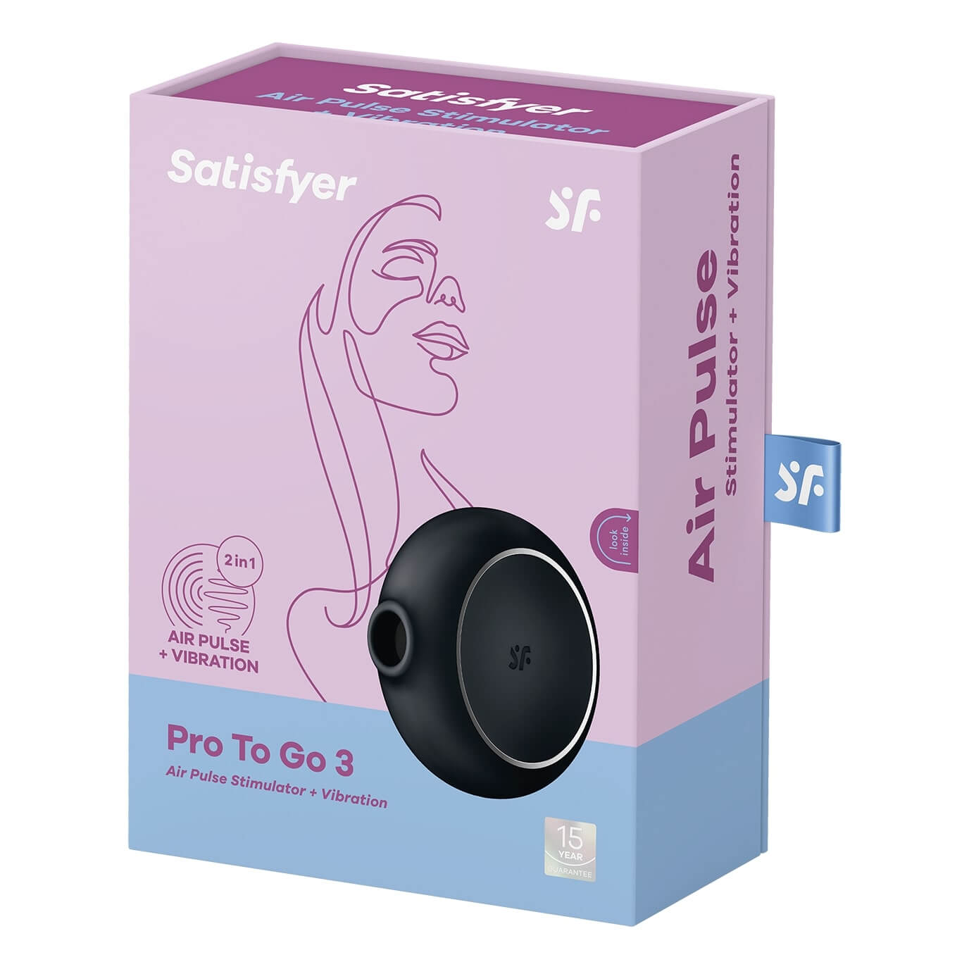 Satisfyer Pro To Go 3 - akkus, csiklóizgató vibrátor (fekete) Klitorisz izgatók kép