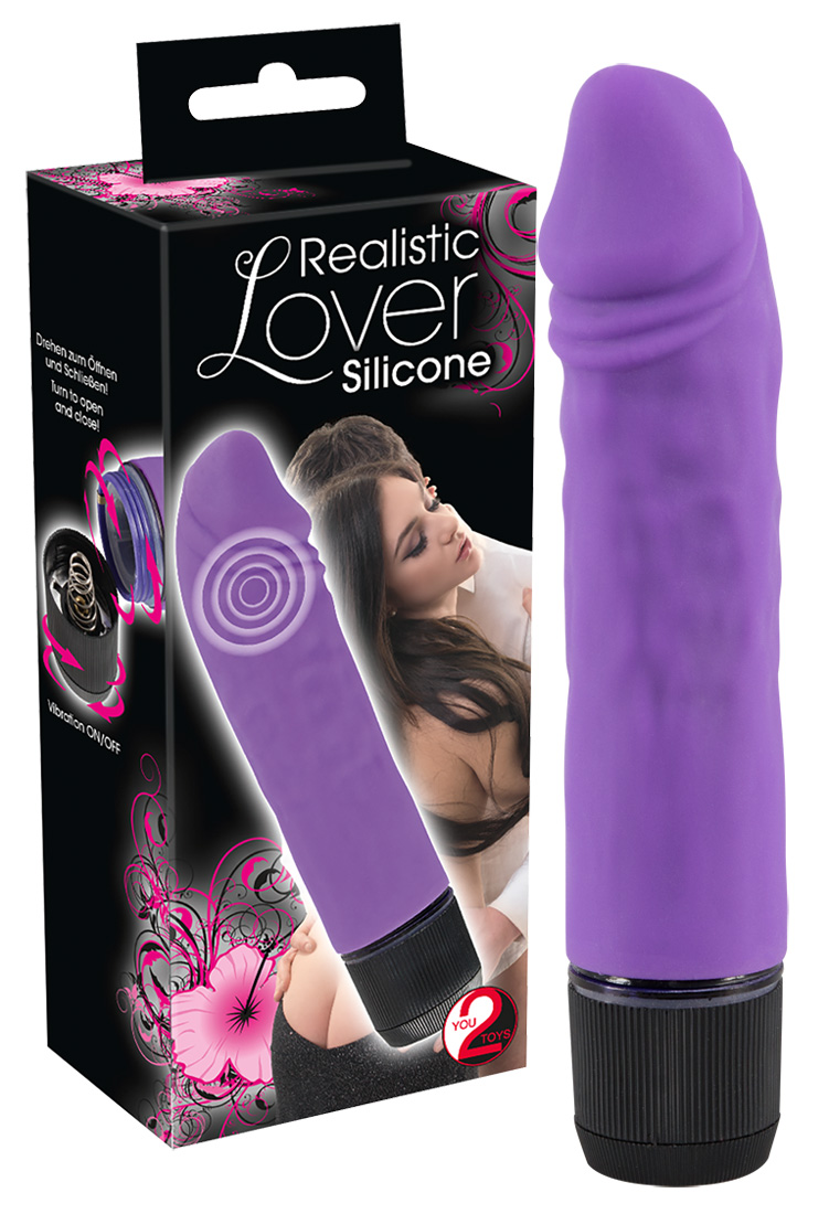 Silicone Lover - realisztikus vibrátor (lila) Vibrátorok (rezgő vibrátor) kép
