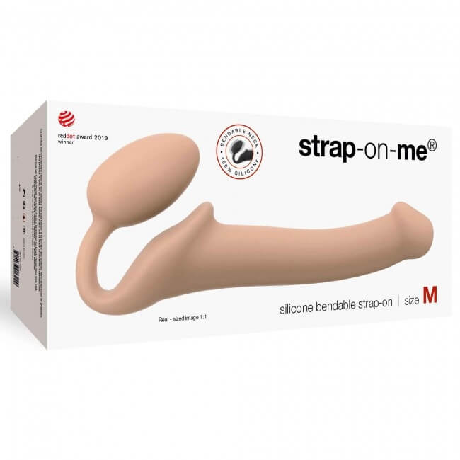 Strap-on-me M - tartópánt nélküli felcsatolható dildó - közepes (natúr) kép