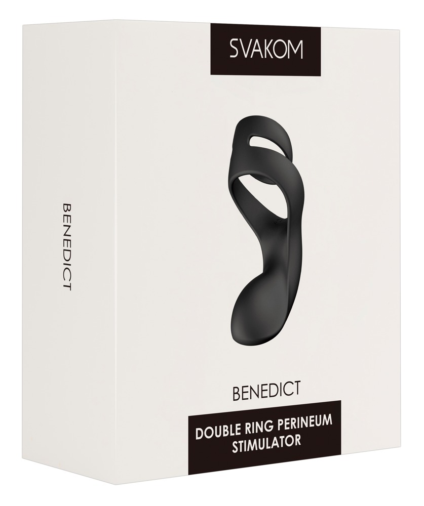 Svakom Benedict - gátstimuláló, vibrációs péniszgyűrű (fekete) kép