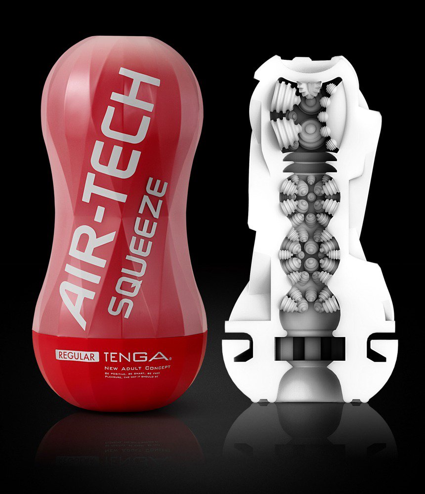 TENGA Air-Tech Squeeze Strong - szívó maszturbátor (piros) kép