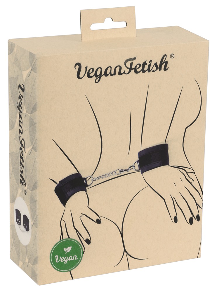 Vegan Fetish - csukló bilincs rövid lánccal (fekete) kép