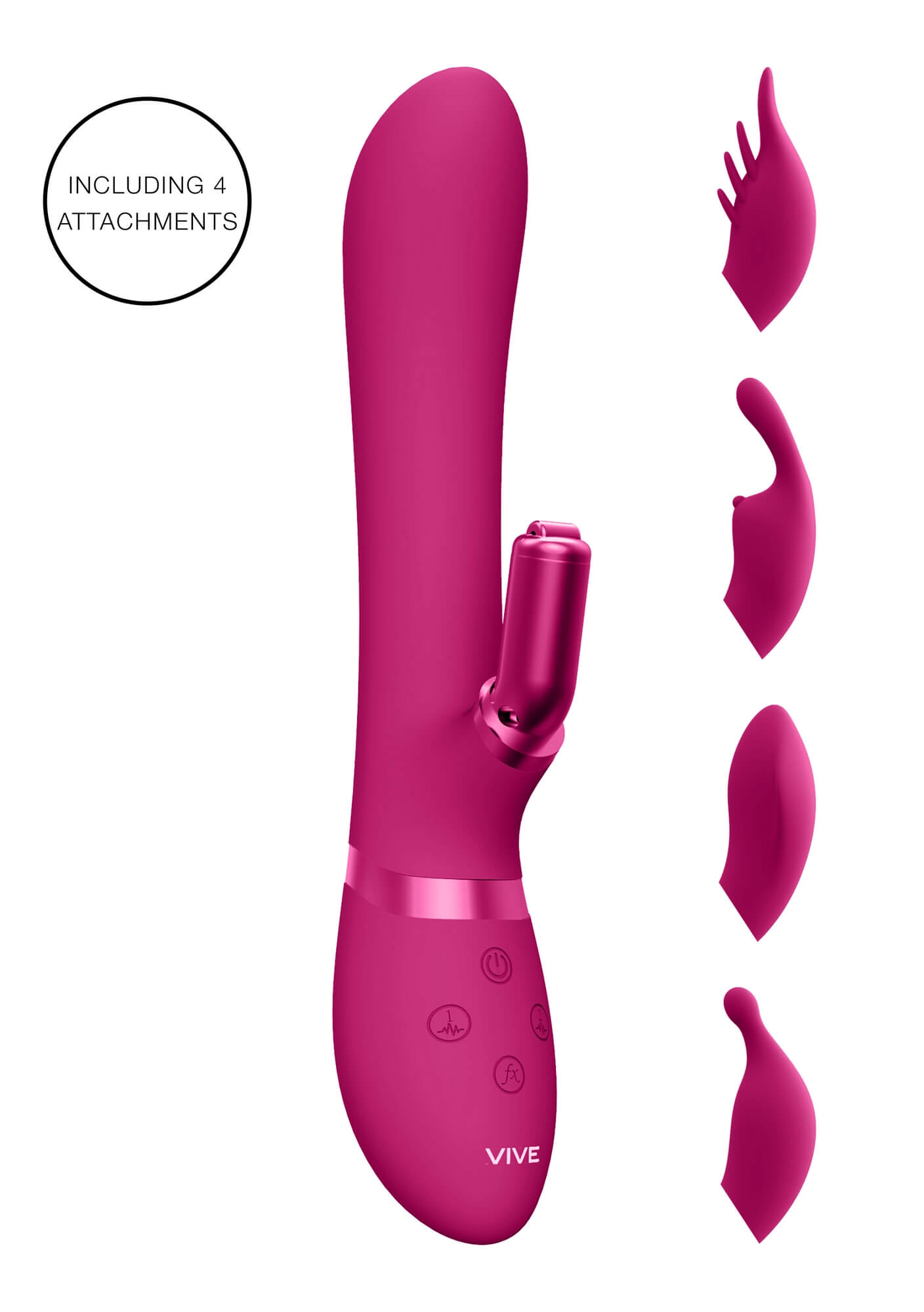 Vive Chou - akkus, cserélhető fejes csiklókaros vibrátor  (pink) kép