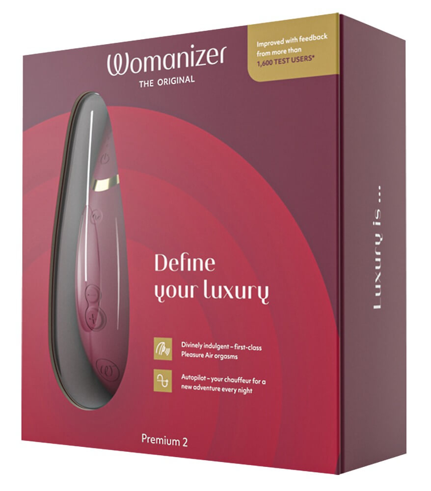 Womanizer Premium 2 - akkus, vízálló csiklóizgató (piros) Klitorisz izgatók kép