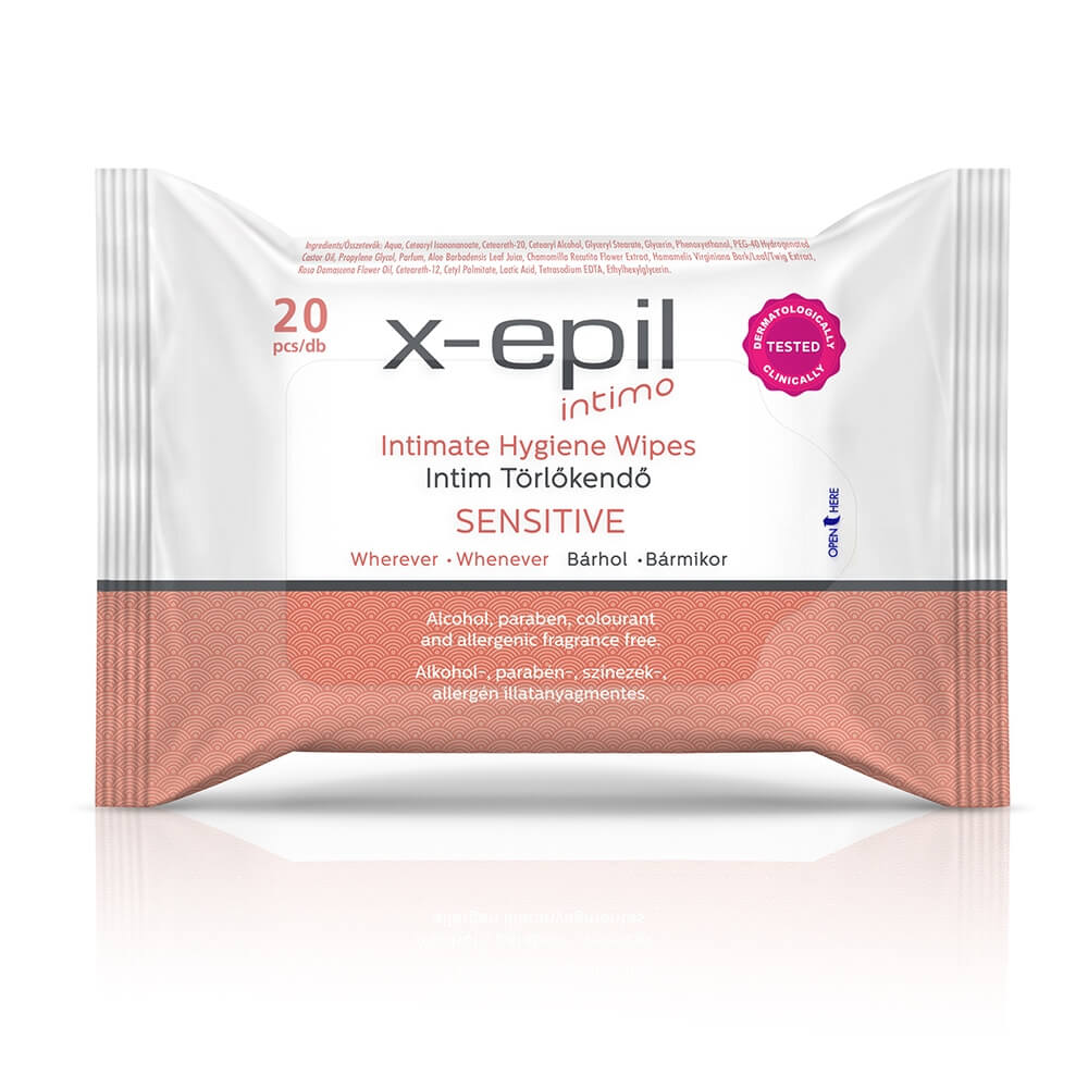 X-Epil Intimo Sensitive - intim törlőkendő (20 db) kép