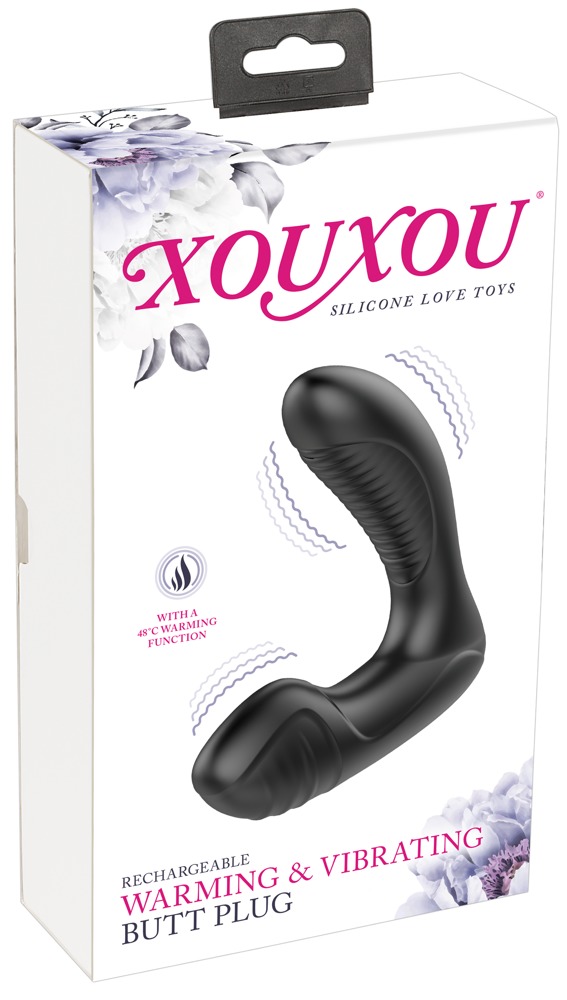 XOUXOU - akkus, melegítős anál vibrátor (fekete) kép