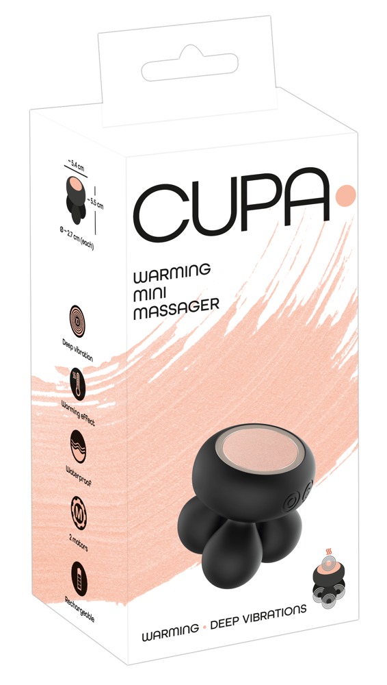 You2Toys CUPA Mini - akkus, melegítős masszírozó vibrátor (fekete) kép
