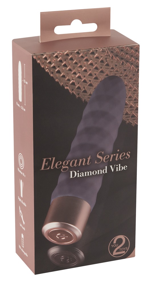 You2Toys Elegant Diamond - akkus rúd vibrátor (sötétlila) Vibrátorok (rezgő vibrátor) kép