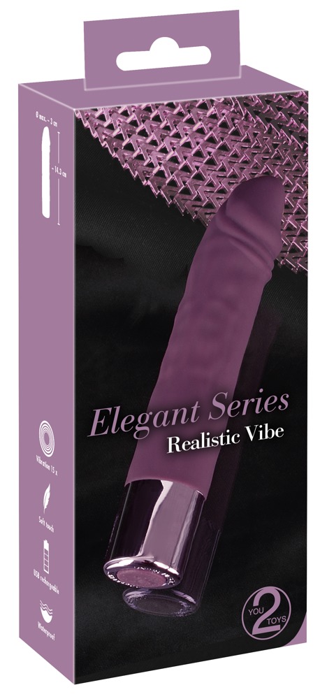 You2Toys Elegant Realistic - akkus, vízálló vibrátor (lila) Mini vibrátor (rezgő) kép