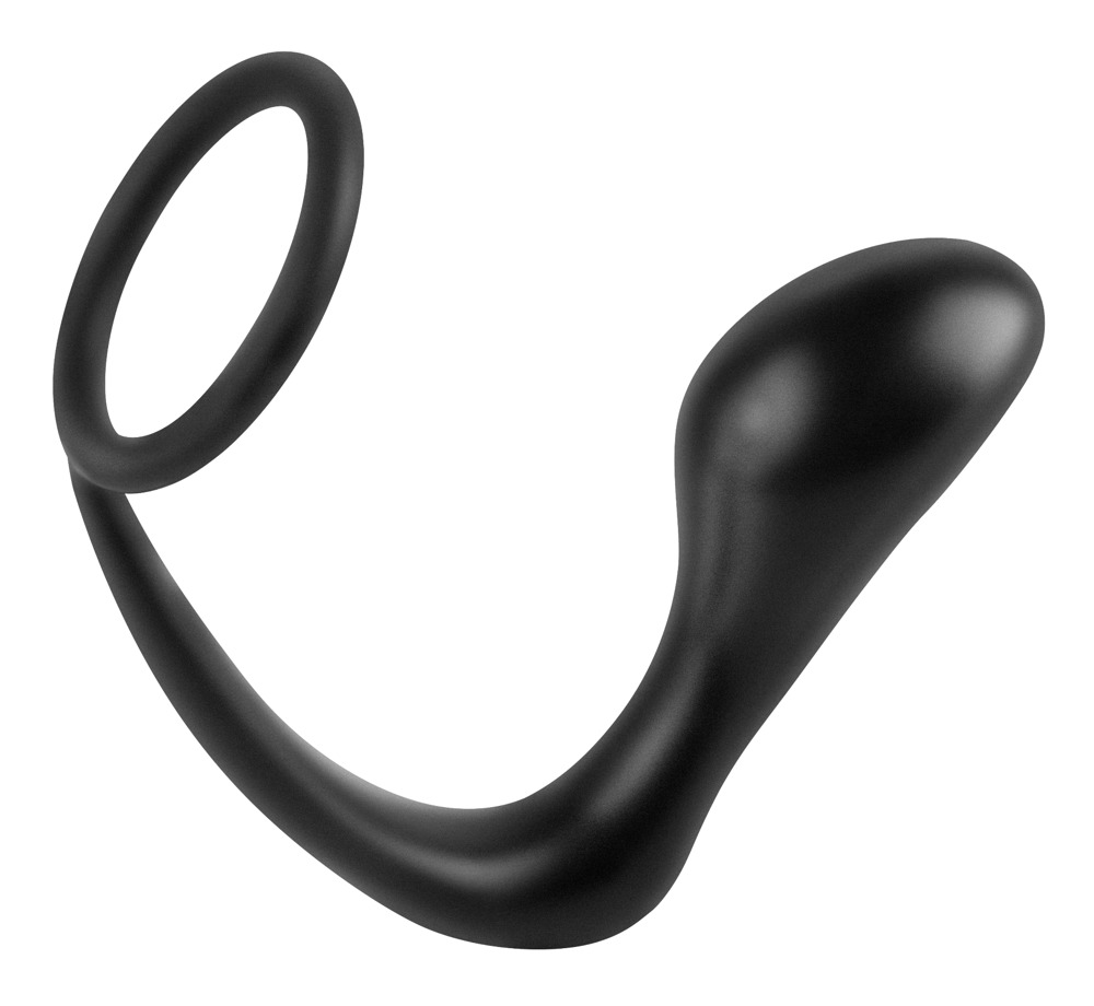 Analfantasy ass-gasm plug - análujj dildó péniszgyűrűvel (fekete) Dildó, vibrátor, butt-plug kép