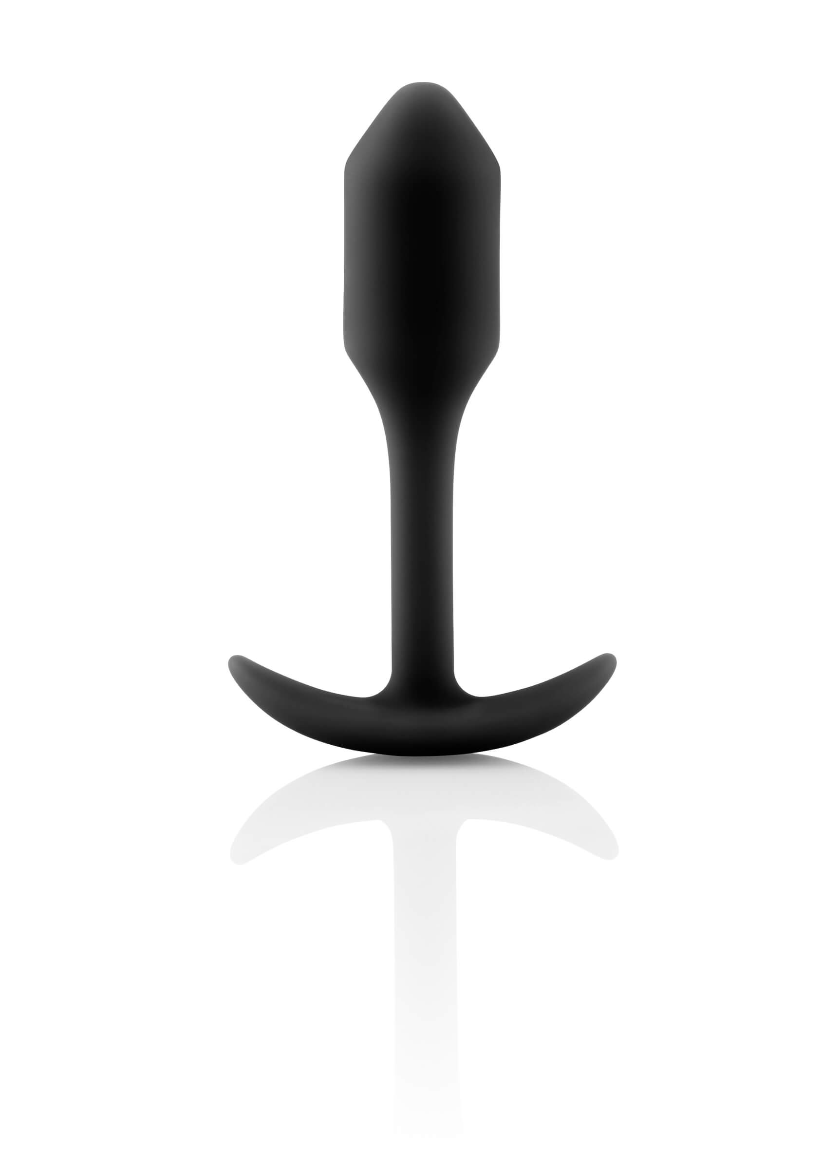 b-vibe Snug Plug 1 - anál dildó belső súllyal (55g) - fekete Dildó, vibrátor, butt-plug kép